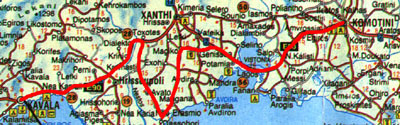 Map Komotini - Kavala (46k)