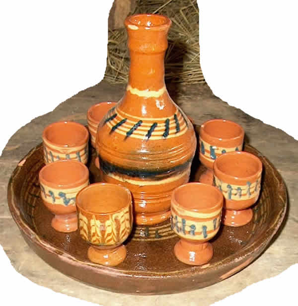 Pottery for brandy bottle with 7 pieces 27 weight 1 kg Price 27 