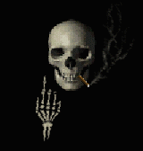 skull with cigarett