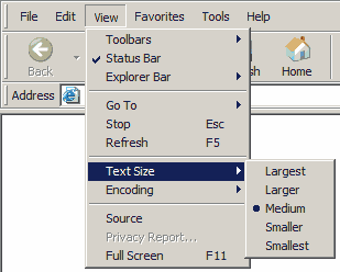 Text size