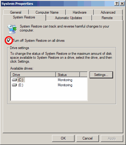 System Properties Dialog box