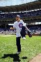 Shania hams it up as she warms up to throw out the ceremonial first pitch before the Chicago Cubs-Philadelphia Phillies at Wrigley Field in Chicago, Thursday, July 24, 2003