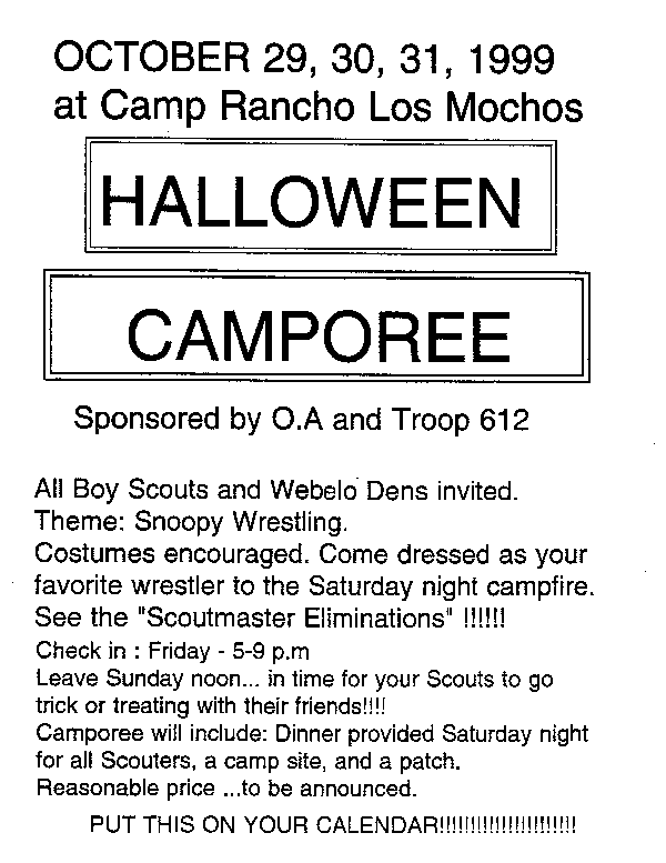calendar and flyers camporee flyers