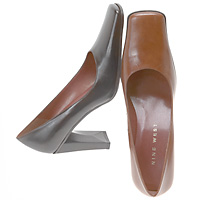 blue and brown pumps