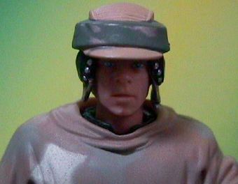 This is a close-up of the head, with the helmet on.