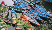 Colored Boats of Pokhara, Nepal