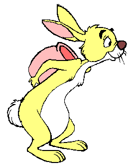 A rabbit carrying a pot of Honey for Winnie the Pooh