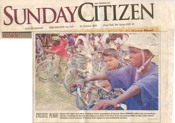 Photo on first page of Sunday Citizen newspaper
