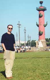 at S.Petersburg;on the background an old light house for navigation at river Netva  