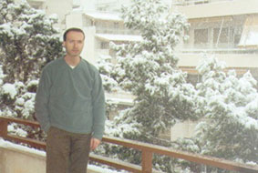 at home balcon,...too early in morning snowfall