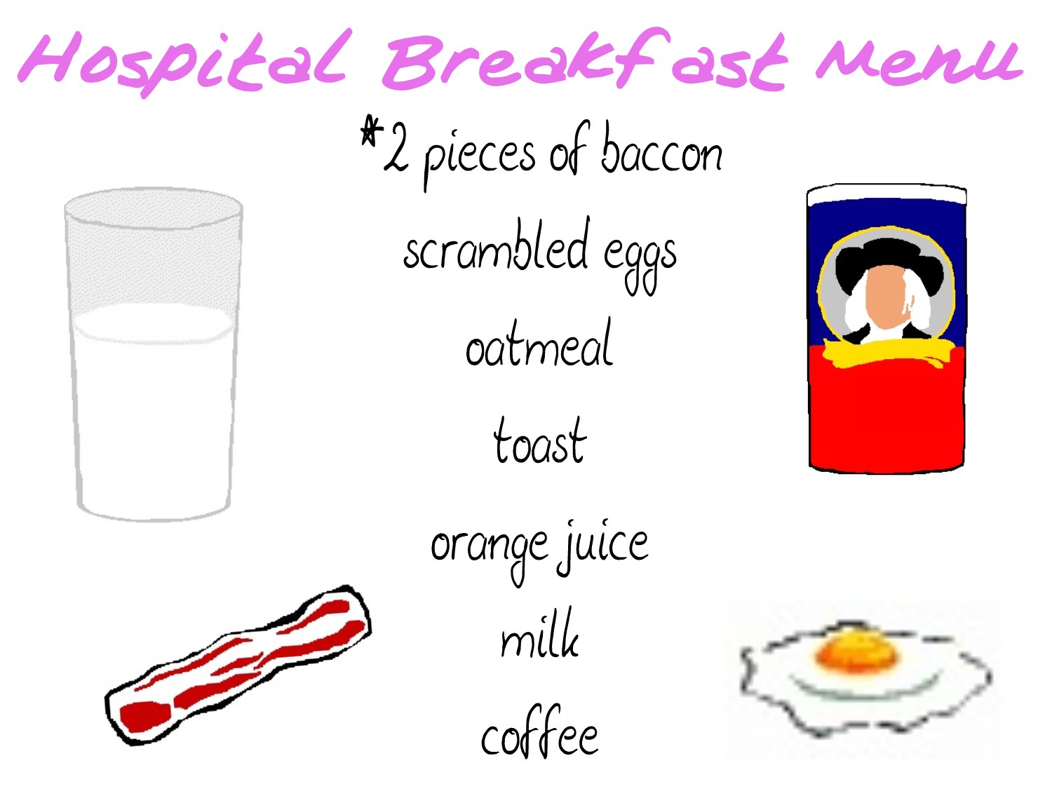 breakfast served in hospital