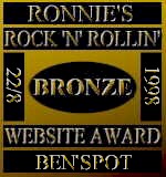 Ronnie's Rock 'N' Rollin' Website Award