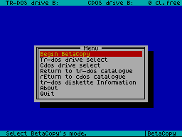 BetaCopy: menu