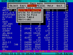 DiskEdit: menu