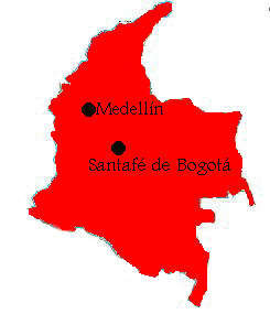 Clickable map of Colombia