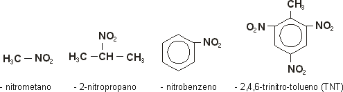 Resultado de imagem para exemplos de NITROCOMPOSTOS