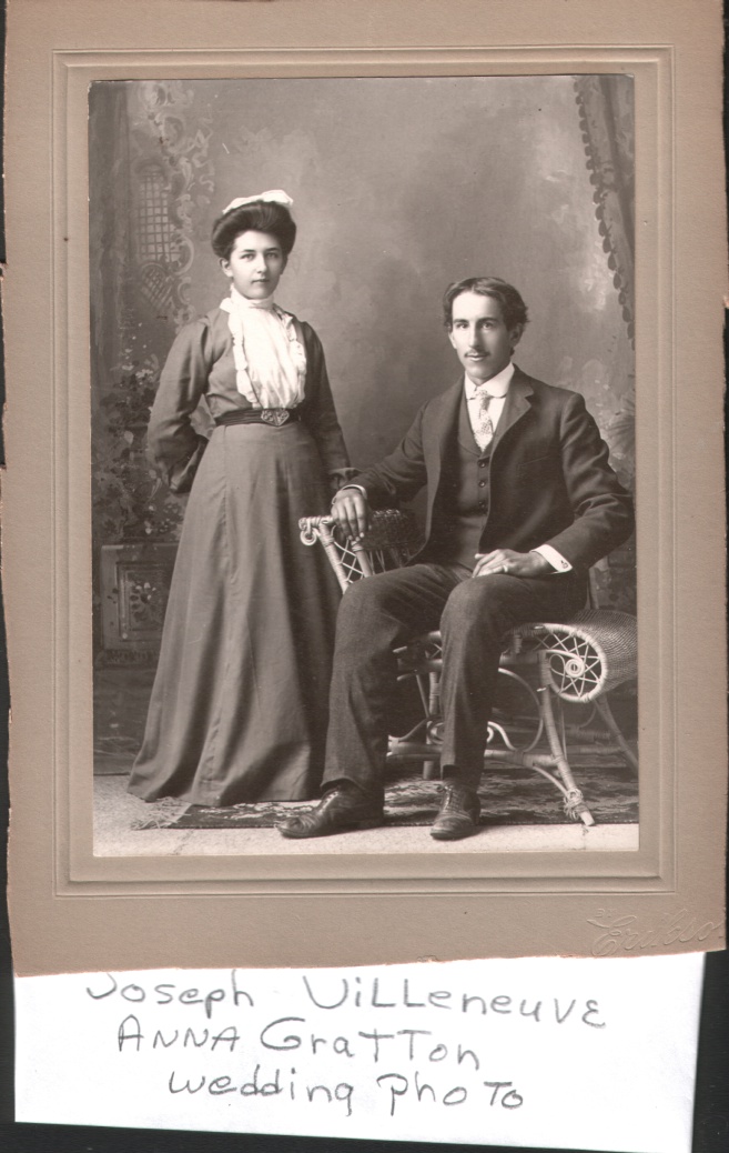 Joseph Eli Villeneuve, wife Anna Graton (wedding Photo)