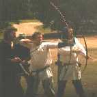 Longbows in action.