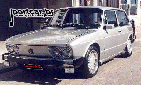 Two white VW Brasilia equipped with some sport items