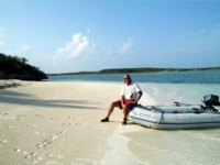 Capt'n relaxes at a secluded beach