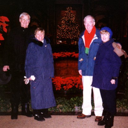 Glenn Porter, me, Brian and Barbara Buttler at the Conservatory at Longwood Gardens on New Year's Eve, 2000