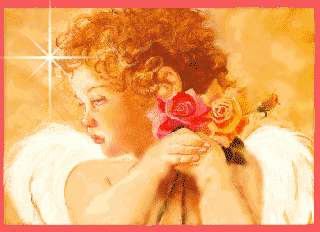 Angel Child Holding Flowers
