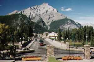 Banff Avenue and Cascade Mountain