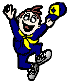 happy jumping scout