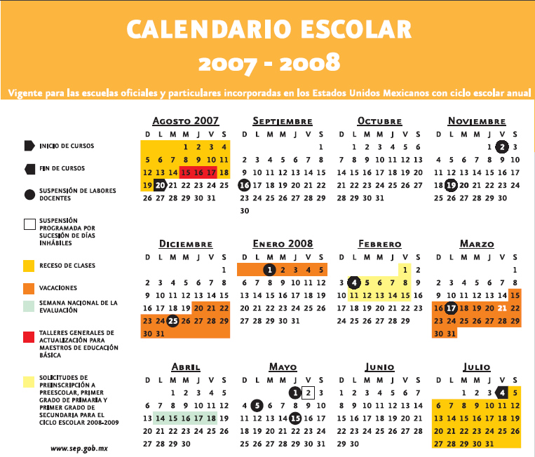 calendario 2007 mexico