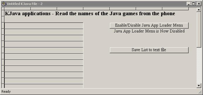 click enable Java App Loader Menu window inside the PST window
