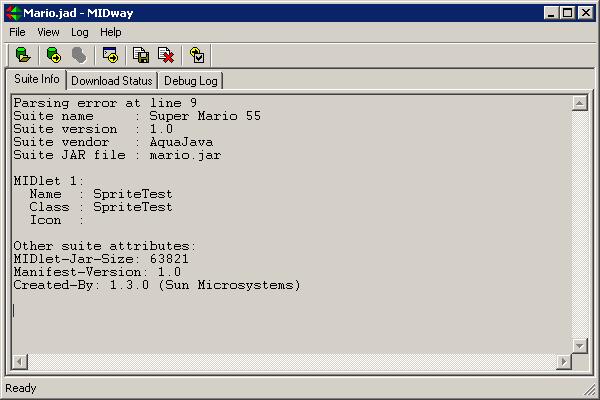 it shows general info about the JAD the information it displays
