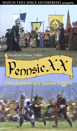 cover of the video box for Duckball Home Video's Pennsic 20 video documentary, 10th anniversary special edition