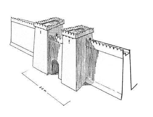 Figure iii) A fortified gateway similar to that of ZUR (after Badawy 1968)