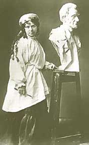 Vinnie Ream and bust of Abraham Lincoln