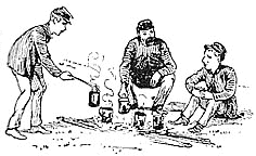 camp fire illustration by Charles W. Reed