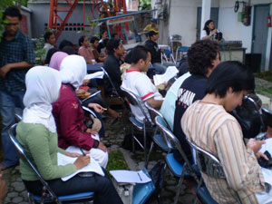 Audience at talkshow in Makassar