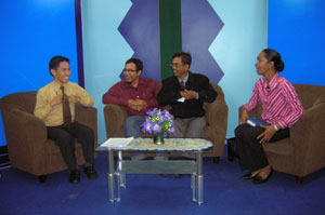 Interview at local TV station