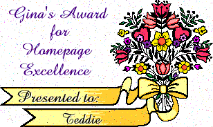 Gina's Award for 
Homepage Excellence!