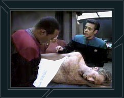 Badly injured Bajoran terrorist Tahna in Bashir's Infirmary
