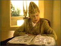 Winn studying the Kosst Amojan texts
