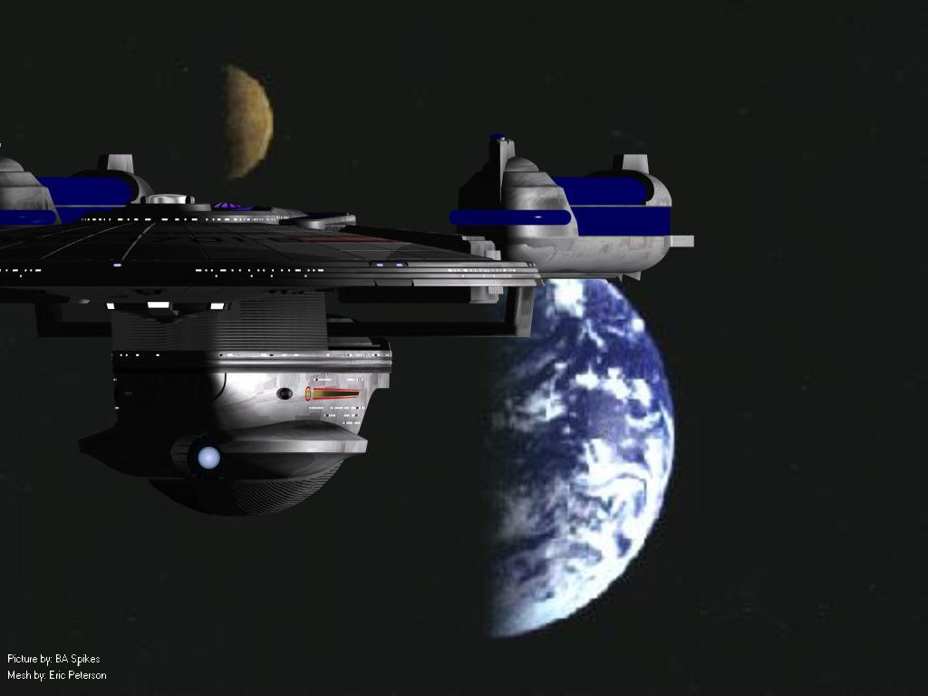 The USS Enterprise leaving Earth
