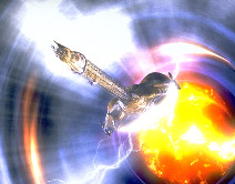 Lexx emerges from the Fractal Core into the Dark Zone