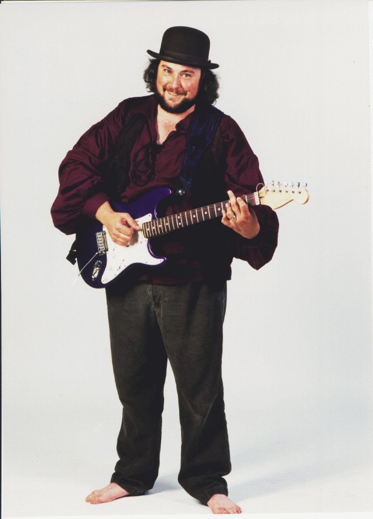 This is Kristoph Klover, the barefoot electric guitar player