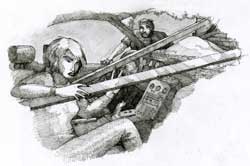 Ilustracin por Juan Raffo basada en la historia de "Accidente" de Francisco Ruiz