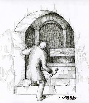 Ilustracin por Juan Raffo basada en la historia de "Pesadilla" de Jorge Snchez