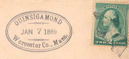 Qunisigamond Oval With Fancy Cancel