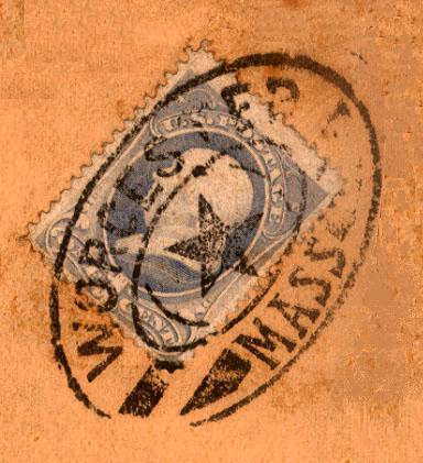 Large Worcester Undated Star In Oval Cancel - Ty I