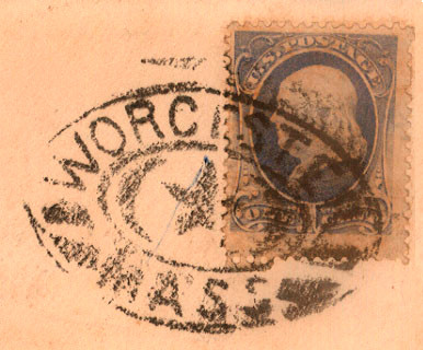 Large Worcester Undated Star In Oval Cancel - Ty II