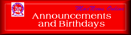 Announcements and Birthdays