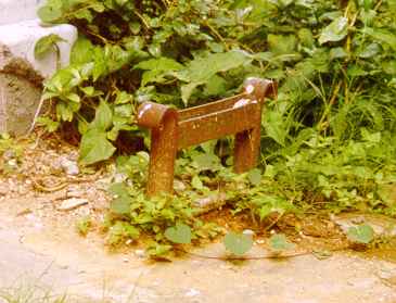 A peg to scrape your boots and tie your hour horse